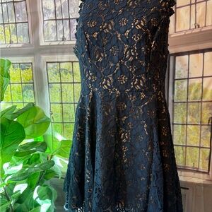 City Studio Navy Blue Dress Lace Sleeveless Flirty 15 Juniors
